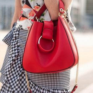 Red ZARA Purse w Magnet & Ring Detail